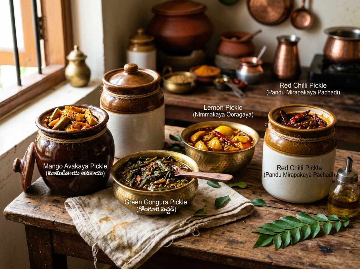 Traditional Andhra Veg Pickles in Vanasthalipuram